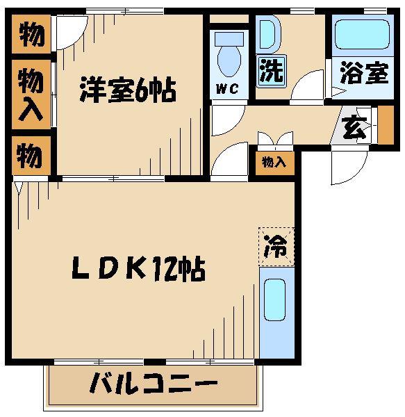 サンパレスF(1LDK/1階)の間取り写真