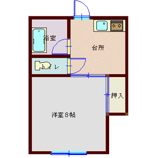 ピアタウン小白川(1K/1階)の間取り写真