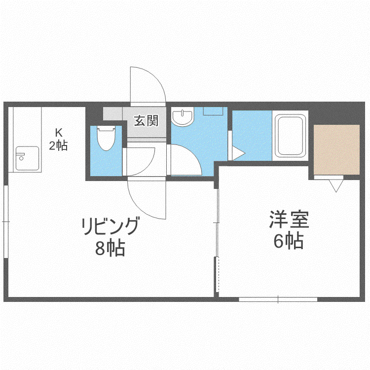 グラン南郷(1LDK/3階)の間取り写真