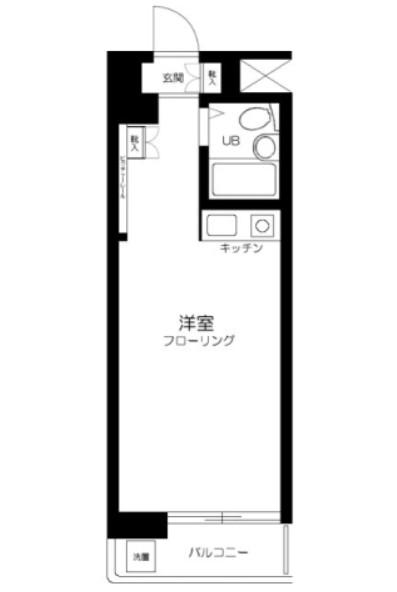 永谷ヒルプラザ六本木(ワンルーム/8階)の間取り写真