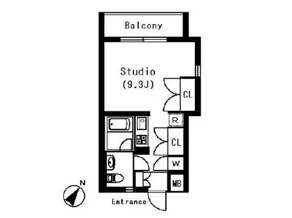 ラティエラ白金高輪(ワンルーム/4階)の間取り写真