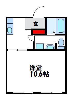 ウエストサイド(1K/1階)の間取り写真