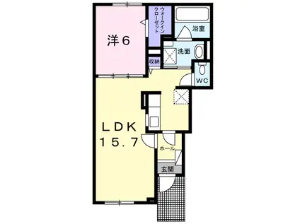 サンリット(1LDK/1階)の間取り写真