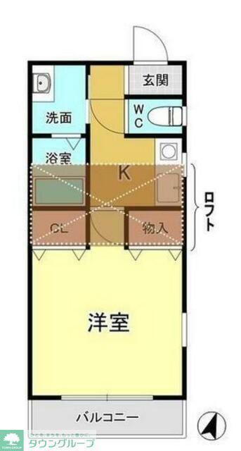 レジデンスTM久下(1K/2階)の間取り写真