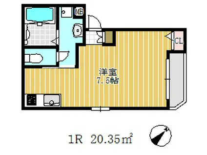 ワコーレヴィータ神戸上沢通サウス(ワンルーム/3階)の間取り写真