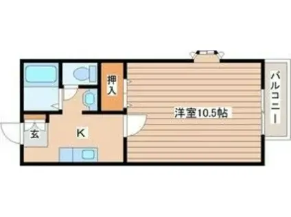 ノーブルパーク(1K/1階)の間取り写真