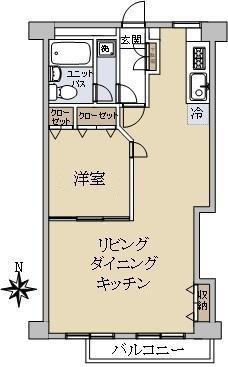 西麻布アネックス(1LDK/3階)の間取り写真