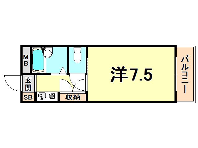 エトールIII(1K/1階)の間取り写真