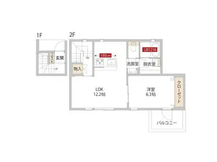 アーク南経堂(1LDK/2階)の間取り写真