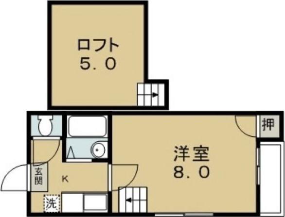 ファミール・エス(1K/2階)の間取り写真