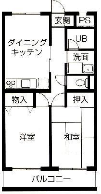 フレグランス(2DK/2階)の間取り写真