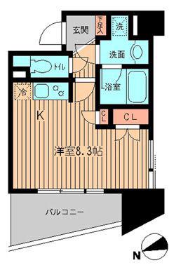 KDXレジデンス神楽坂(1K/4階)の間取り写真