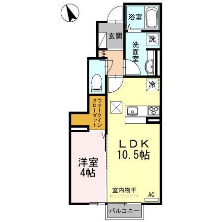 ロイヤルタウンII(1LDK/1階)の間取り写真
