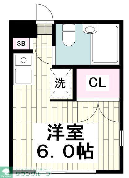 エルベ保土ヶ谷A棟(ワンルーム/1階)の間取り写真