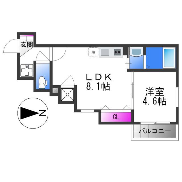 F ASECIA KASTALIA (1LDK/2階)の間取り写真