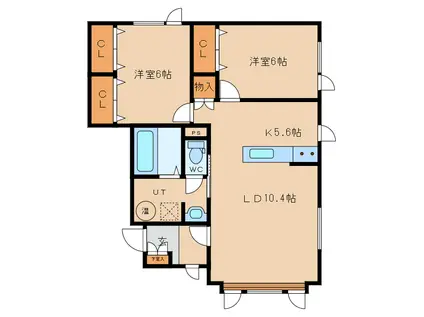 アルヴィータ(2LDK/2階)の間取り写真