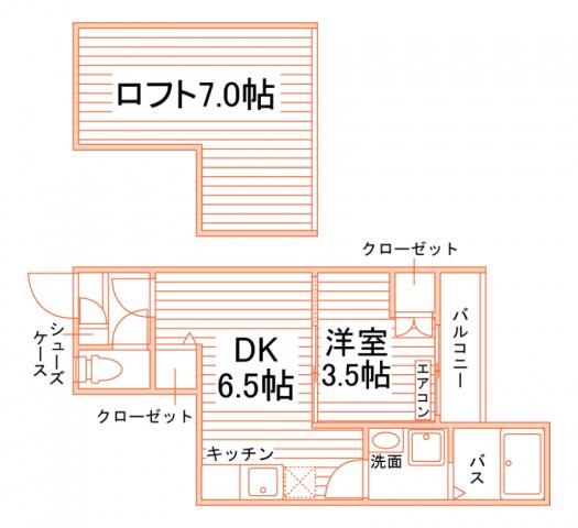 セリエ周船寺(1DK/1階)の間取り写真