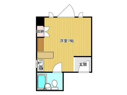 ロイヤル仁商(ワンルーム/2階)の間取り写真