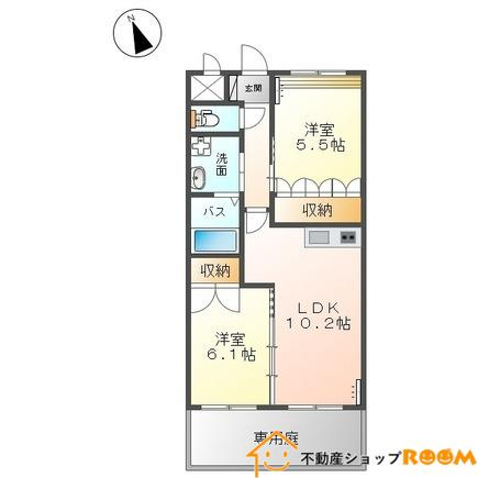 アヴァンティ壱番館(2LDK/1階)の間取り写真