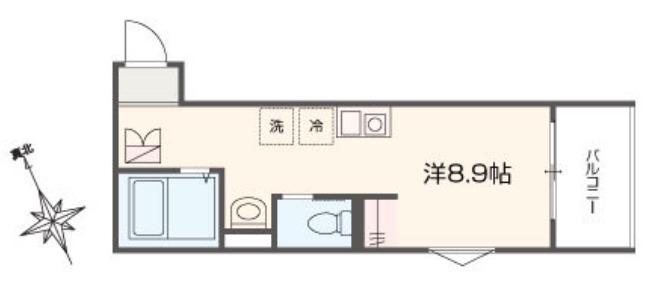 メルラス相模原(ワンルーム/2階)の間取り写真