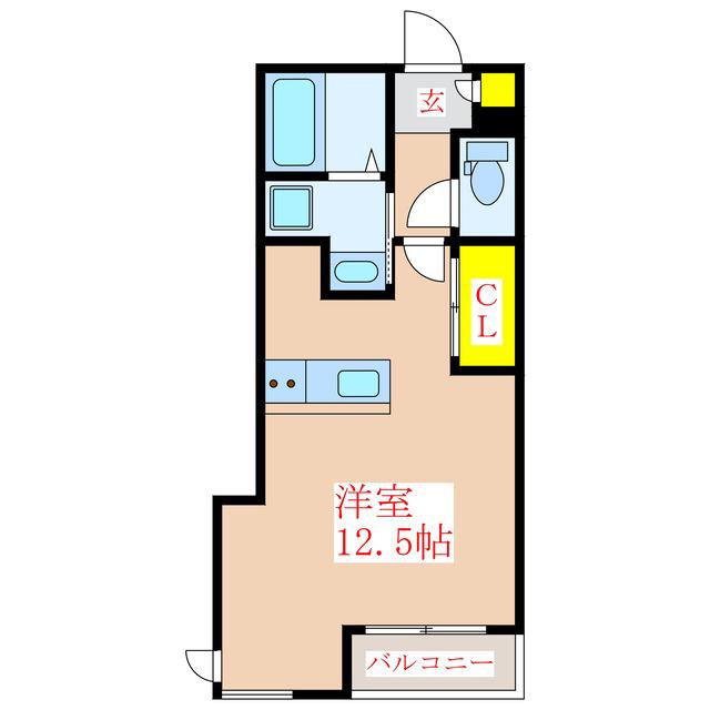 鹿児島市電唐湊線 高見橋駅 徒歩18分 5階建 築10年(ワンルーム/5階)の間取り写真