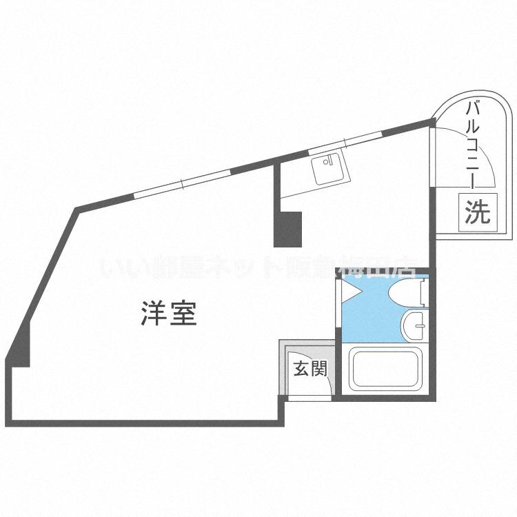 アパートメント淀川(ワンルーム/4階)の間取り写真