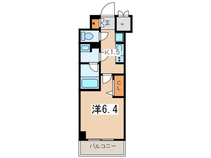 グランカーサ大和(1K/7階)の間取り写真