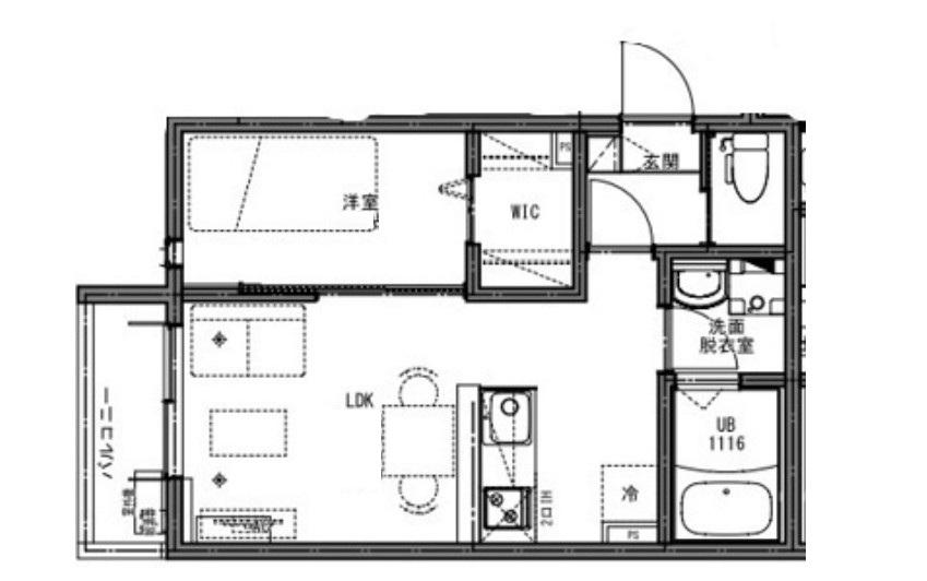KEIAI RESIDENCE せんげん台VI(1LDK/1階)の間取り写真