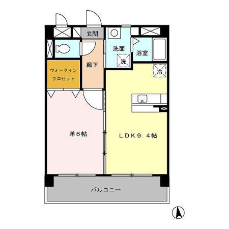 レ・フレール イタキチ(1LDK/2階)の間取り写真