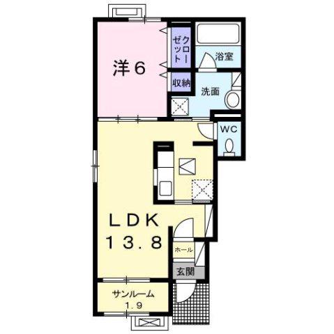 サンライズスクエアIII(1LDK/1階)の間取り写真
