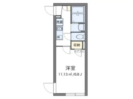 クレイノM(1K/1階)の間取り写真