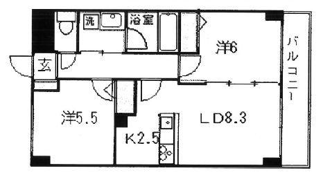 ハーベストヒルズ溝の口1(2LDK/4階)の間取り写真