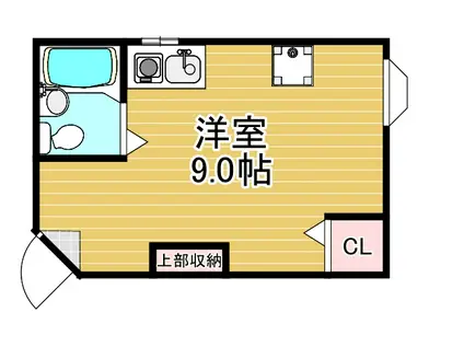 ハイツ福島(ワンルーム/4階)の間取り写真