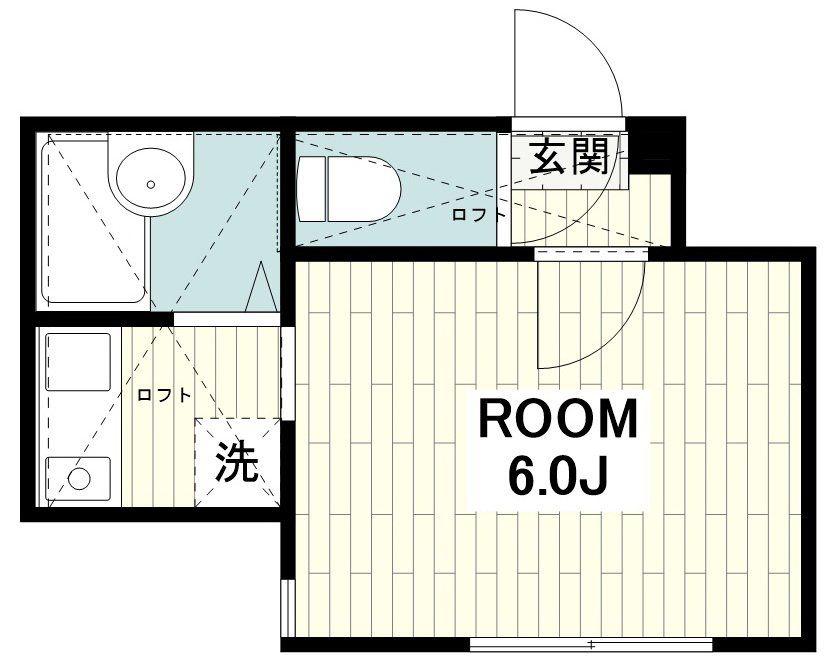 サザンリーフ中央林間・I(1K/2階)の間取り写真