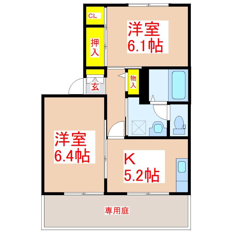 リトロベイユ (2K/1階)の間取り写真