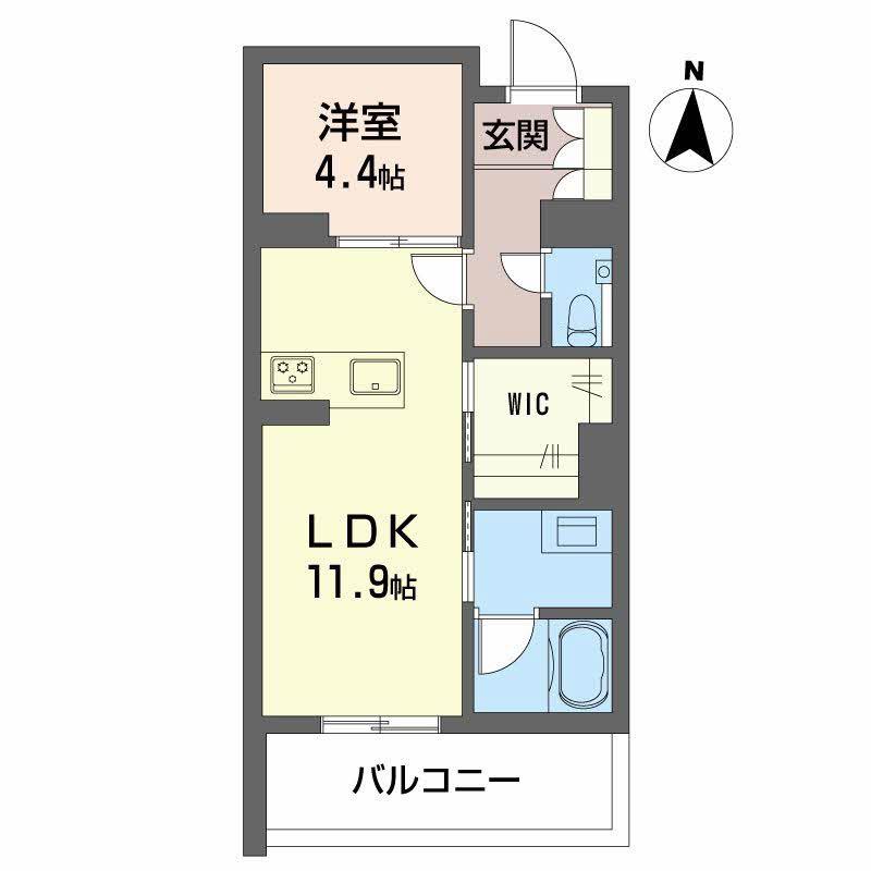 リーベン メーア(1LDK/2階)の間取り写真