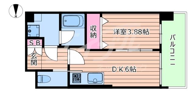 プレジオ関目(1DK/3階)の間取り写真