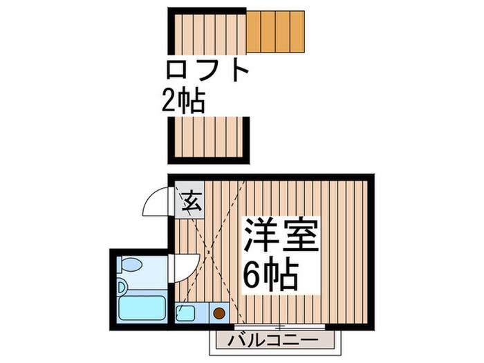 グリーンビラ秋津(ワンルーム/2階)の間取り写真