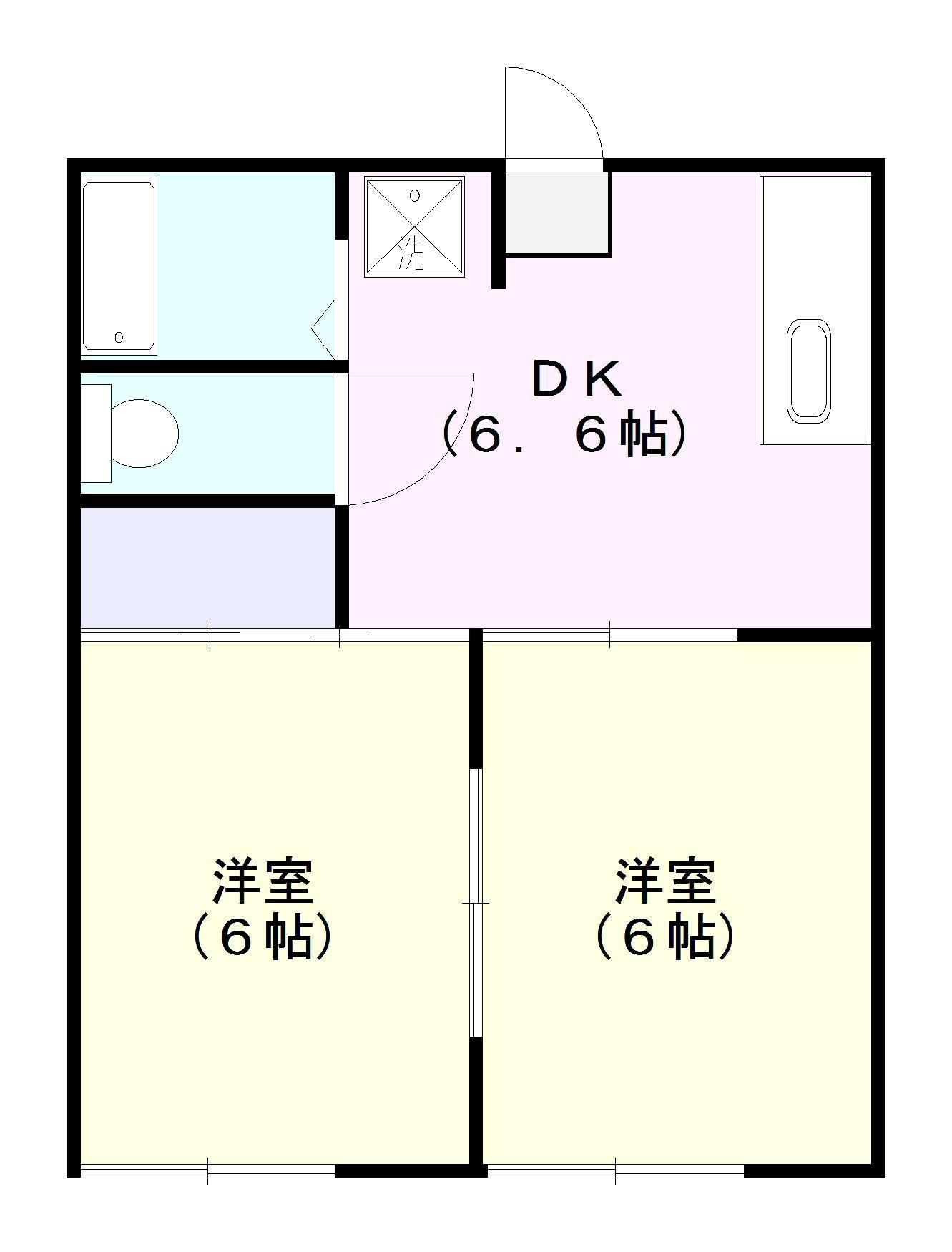 コスモハイツ(2DK/2階)の間取り写真