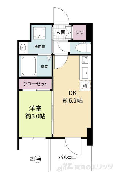 セレニテ新大阪グランデ シュッド(1DK/7階)の間取り写真