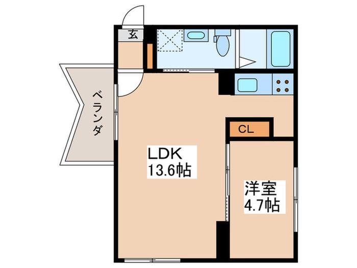 レンブラン赤堤(1LDK/1階)の間取り写真