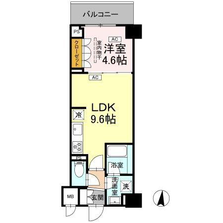 ロイジェント潮見(1LDK/3階)の間取り写真