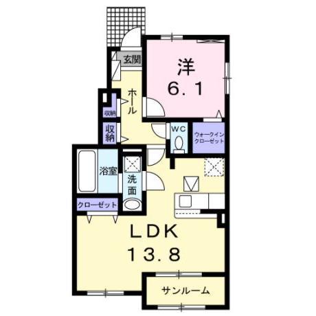 アベニール(1LDK/1階)の間取り写真
