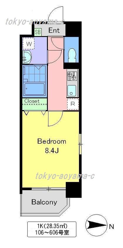 ゴールドフォレスト東向島(1K/4階)の間取り写真