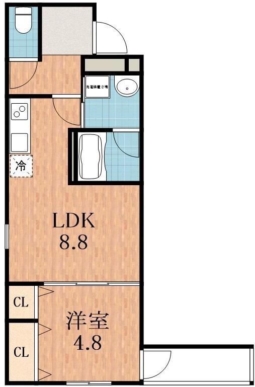 フジパレス住吉長居III番館(1LDK/3階)の間取り写真