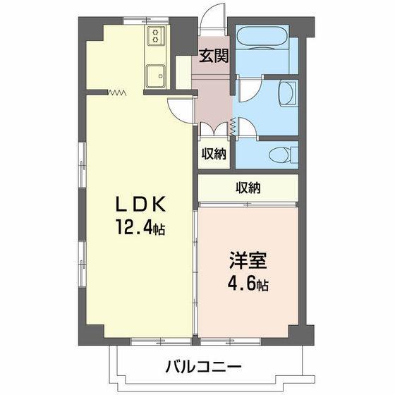 レジデンス堤(1LDK/3階)の間取り写真