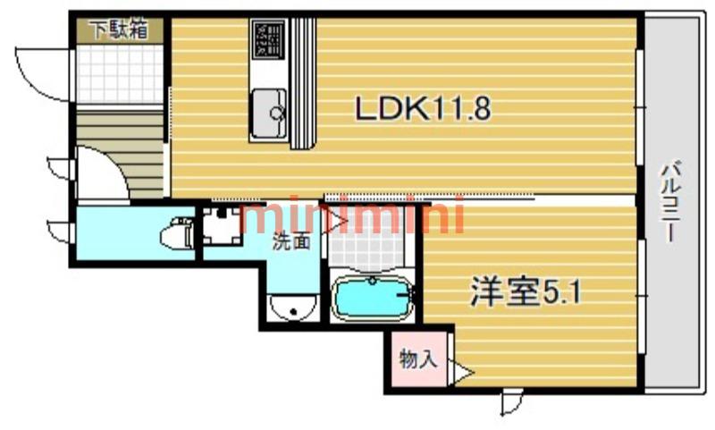 ライフステージ千里丘I(1LDK/2階)の間取り写真