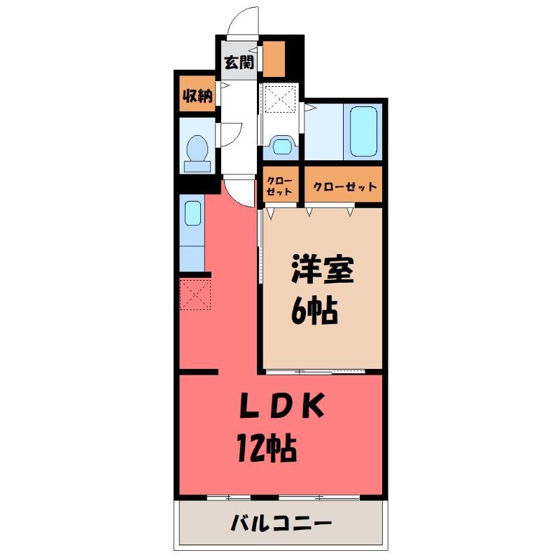 ラニカイ・M(1LDK/1階)の間取り写真