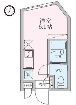 RAMII板橋本町(ワンルーム/4階)の間取り写真
