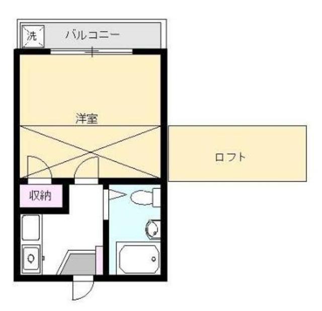 ラ・フェーヴ壱番館(1K/2階)の間取り写真